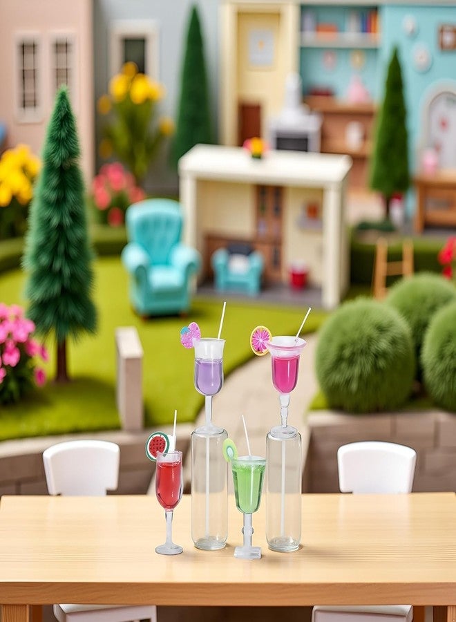 Zhuluck 4-Piece 1:12 Scale Mini Bar Set - Hyper-Realistic Resin Wine & Cocktail Bottles for Dollhouse Kitchens, Architectural Models & Photography Props - Image 2